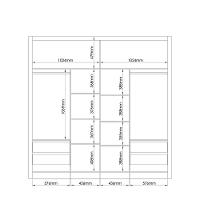 Guarda Roupa Casal Flex Ripado 2 Portas de Correr Turim Móveis Castro - 5