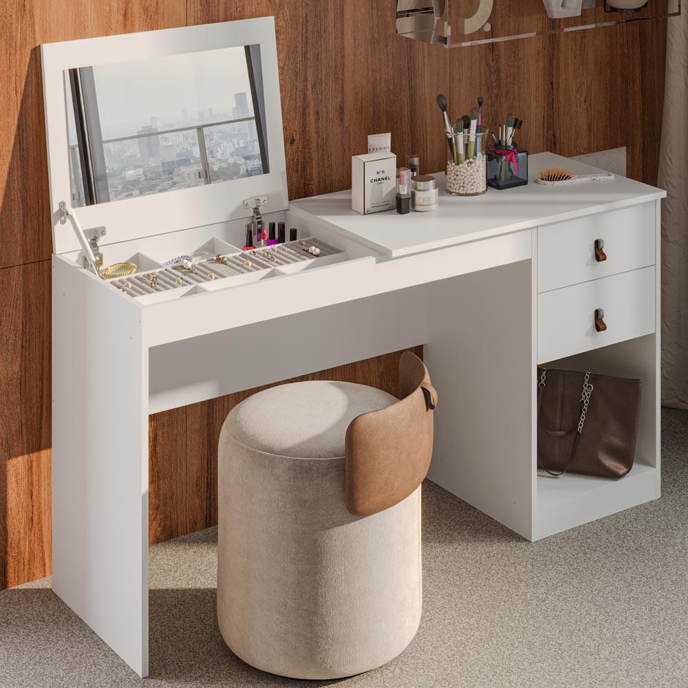 Penteadeira Camarim com Espelho 2 Gavetas Versa Telasul - 1