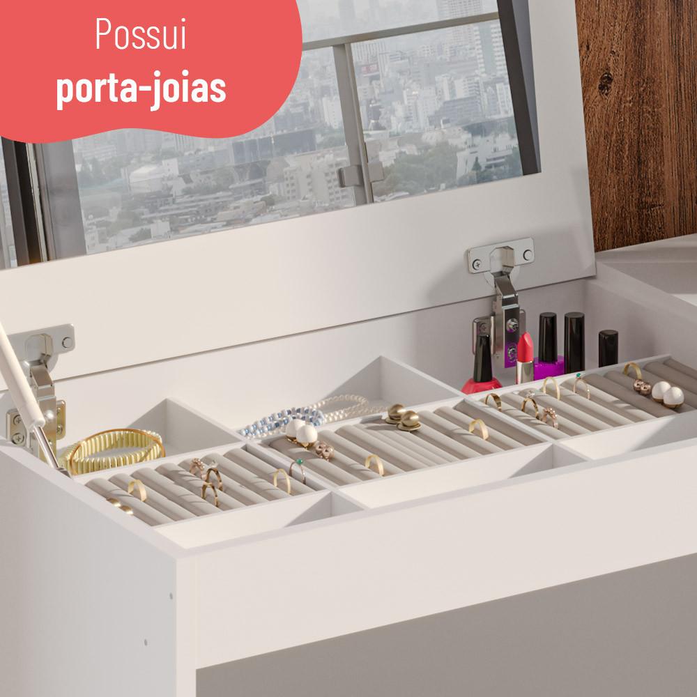 Penteadeira Camarim com Espelho 2 Gavetas Versa Telasul - 7