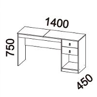 Penteadeira Camarim com Espelho 2 Gavetas Versa Telasul - 5