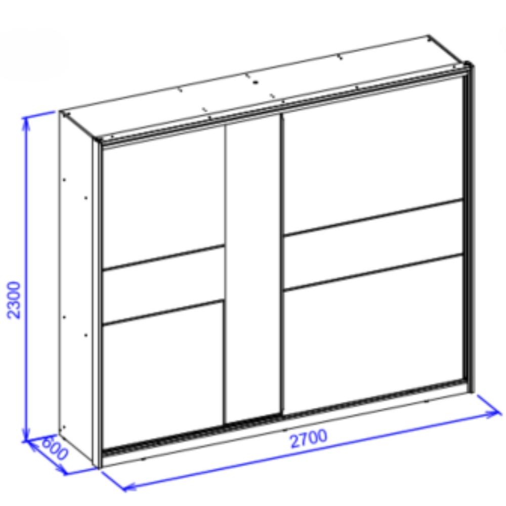 Guarda Roupa Casal com Vidro Reflecta 2 Portas de Correr em MDF Authentic Demóbile - 4