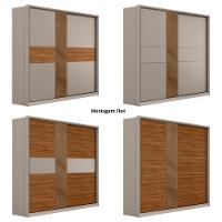 Guarda Roupa Casal com Vidro Reflecta 2 Portas de Correr em MDF Authentic Demóbile - 2