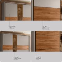 Guarda Roupa Casal com Vidro Reflecta 2 Portas de Correr em MDF Authentic Demóbile - 6