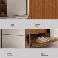 Guarda Roupa Casal com Vidro Reflecta 2 Portas de Correr em MDF Authentic Demóbile - 7