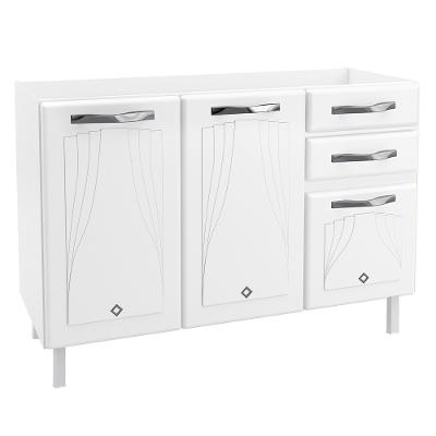 Balcão de Pia em Aço 3 Portas 2 Gavetas 120cm sem Pia Star New Telasul