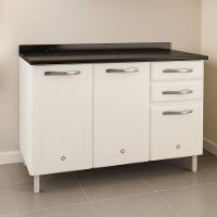 Balcão de Pia em Aço 3 Portas 2 Gavetas 120cm com Tampo - 3