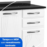 Balcão de Pia em Aço 3 Portas 2 Gavetas 120cm com Tampo - 6