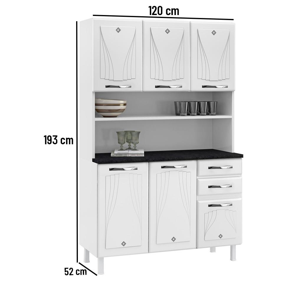 Cozinha Compacta em Aço 6 Portas 2 Gavetas com Tampo - 4