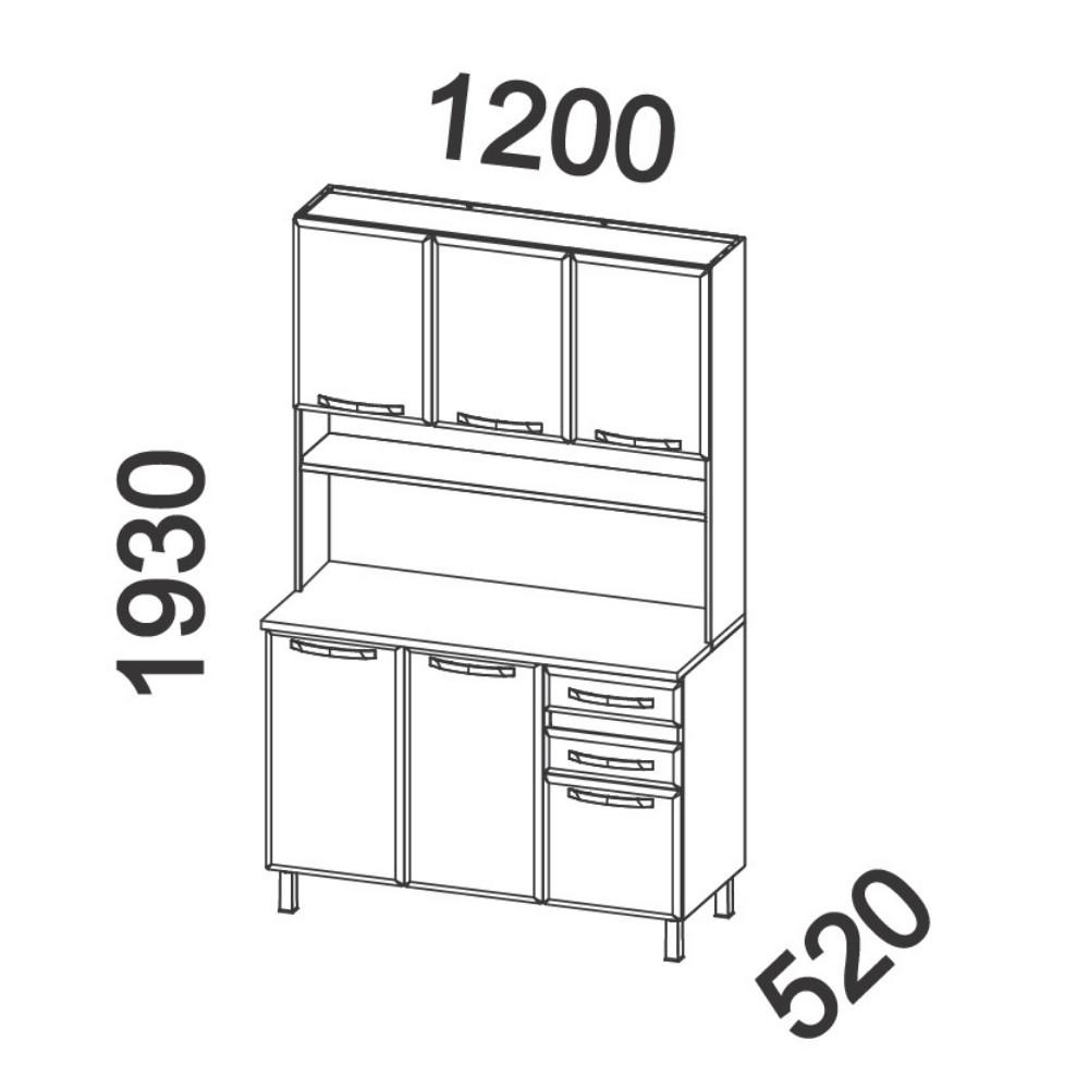 Cozinha Compacta em Aço 6 Portas 2 Gavetas com Tampo - 5