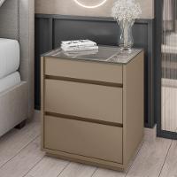 Mesa de Cabeceira com Tampo de Vidro 3 Gavetas Belize Casa D - 1