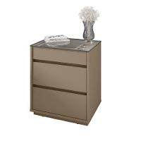 Mesa de Cabeceira com Tampo de Vidro 3 Gavetas Belize Casa D - 2