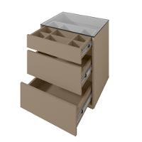 Mesa de Cabeceira com Tampo de Vidro 3 Gavetas Belize Casa D - 3