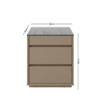 Mesa de Cabeceira com Tampo de Vidro 3 Gavetas Belize Casa D - 5