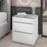 Mesa de Cabeceira com Tampo de Vidro 3 Gavetas Belize Casa D - 1