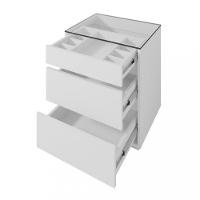 Mesa de Cabeceira com Tampo de Vidro 3 Gavetas Belize Casa D - 3