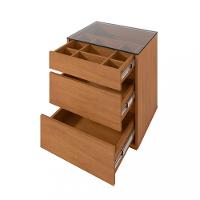 Mesa de Cabeceira com Tampo de Vidro 3 Gavetas Belize Casa D - 3