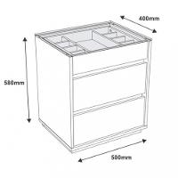 Mesa de Cabeceira com Tampo de Vidro 3 Gavetas Belize Casa D - 4