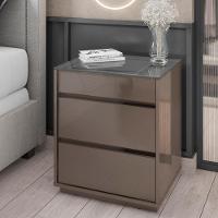 Mesa de Cabeceira com Tampo de Vidro 3 Gavetas Belize Casa D - 1