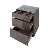 Mesa de Cabeceira com Tampo de Vidro 3 Gavetas Belize Casa D - 3