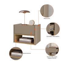 Mesa de Cabeceira Suspensa 1 Gaveta Florença Casa D - 5