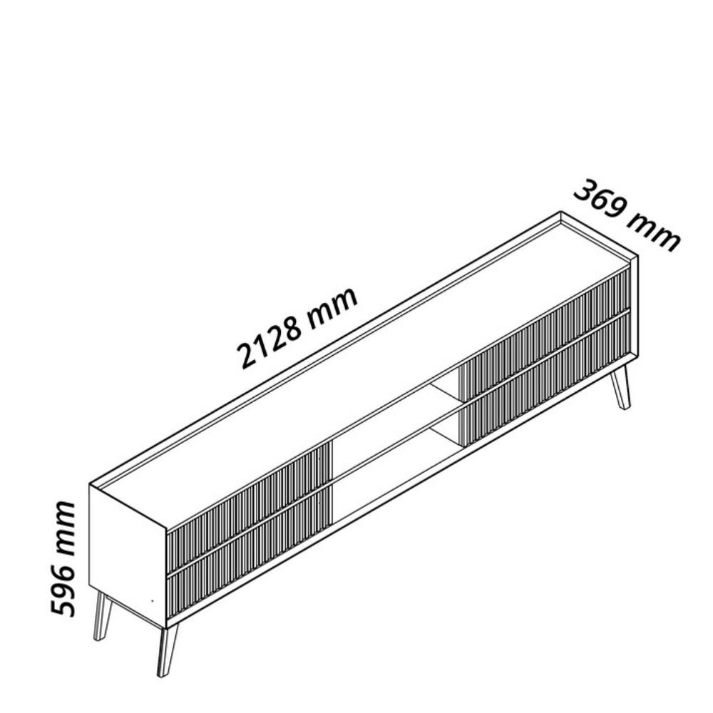 Rack Ripado para TV até 85 Polegadas 4 Gavetas com Pés de Madeira Maciça em MDF Magnífico Gelius - 4