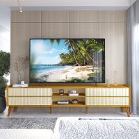 Rack Ripado para TV até 85 Polegadas 4 Gavetas com Pés de Madeira Maciça em MDF Magnífico Gelius - 7