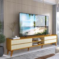 Rack Ripado para TV até 85 Polegadas 4 Gavetas com Pés de Madeira Maciça em MDF Magnífico Gelius - 9