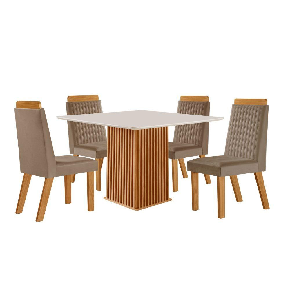 Conjunto Sala de Jantar Mesa Riviera com Tampo de Vidro - 2