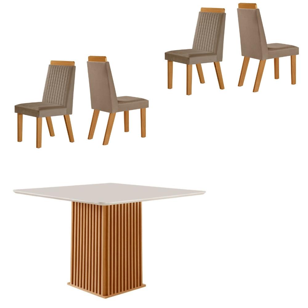 Conjunto Sala de Jantar Mesa Riviera com Tampo de Vidro - 3