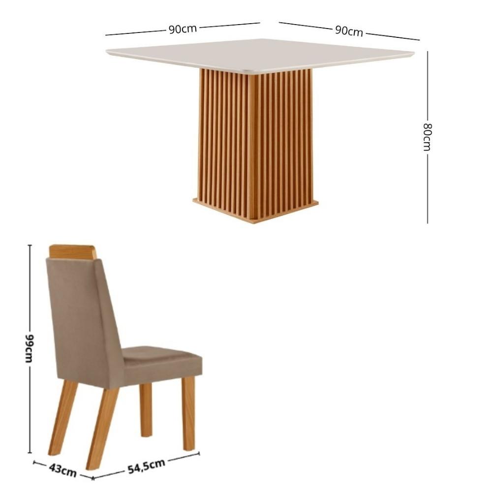 Conjunto Sala de Jantar Mesa Riviera com Tampo de Vidro - 4