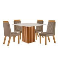 Conjunto Sala de Jantar Mesa Riviera com Tampo de Vidro - 2