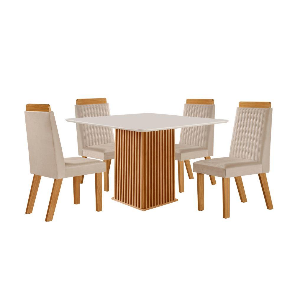 Conjunto Sala de Jantar Mesa Riviera com Tampo de Vidro - 2