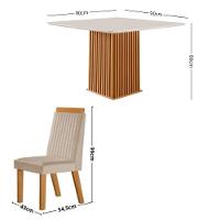 Conjunto Sala de Jantar Mesa Riviera com Tampo de Vidro - 4