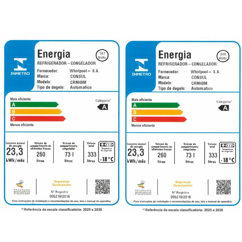Geladeira Consul CRM40MK Frost Free 333L - 4