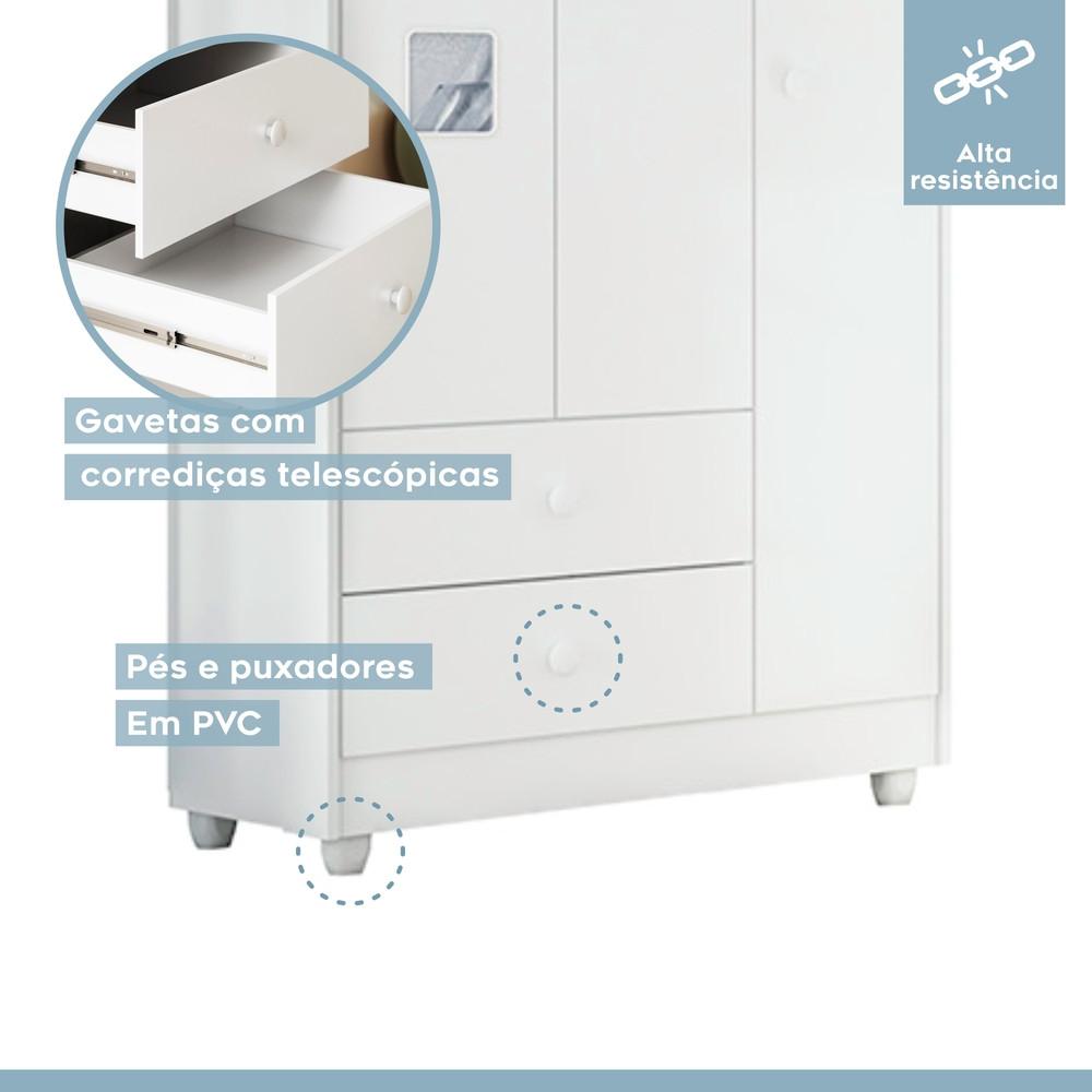 Guarda Roupa Infantil Flex 3 Portas 2 Gavetas - 5