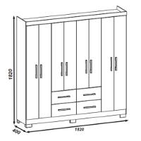 Guarda Roupa Casal 8 Portas 4 Gavetas com Pés Itapema - 4