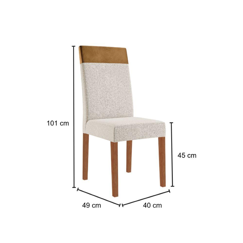 Conjunto Sala de Jantar Mesa 120cm Tampo de Vidro Dubai 4 Cadeiras Paris Madetal - 4