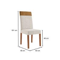 Conjunto Sala de Jantar Mesa 120cm Tampo de Vidro Dubai 4 Cadeiras Paris Madetal