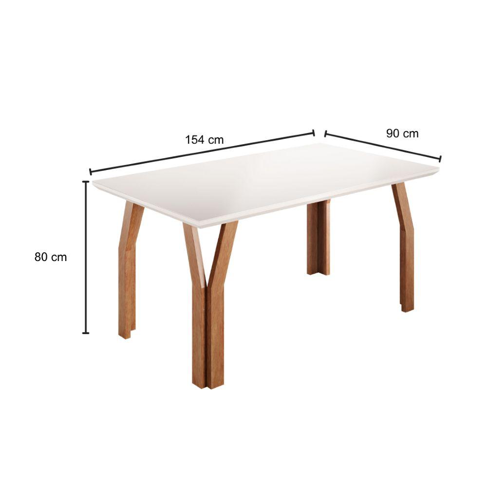 Conjunto Sala de Jantar Mesa 154cm Atlas Tampo com Vidro com 6 Cadeiras Atlas Madetal - 4