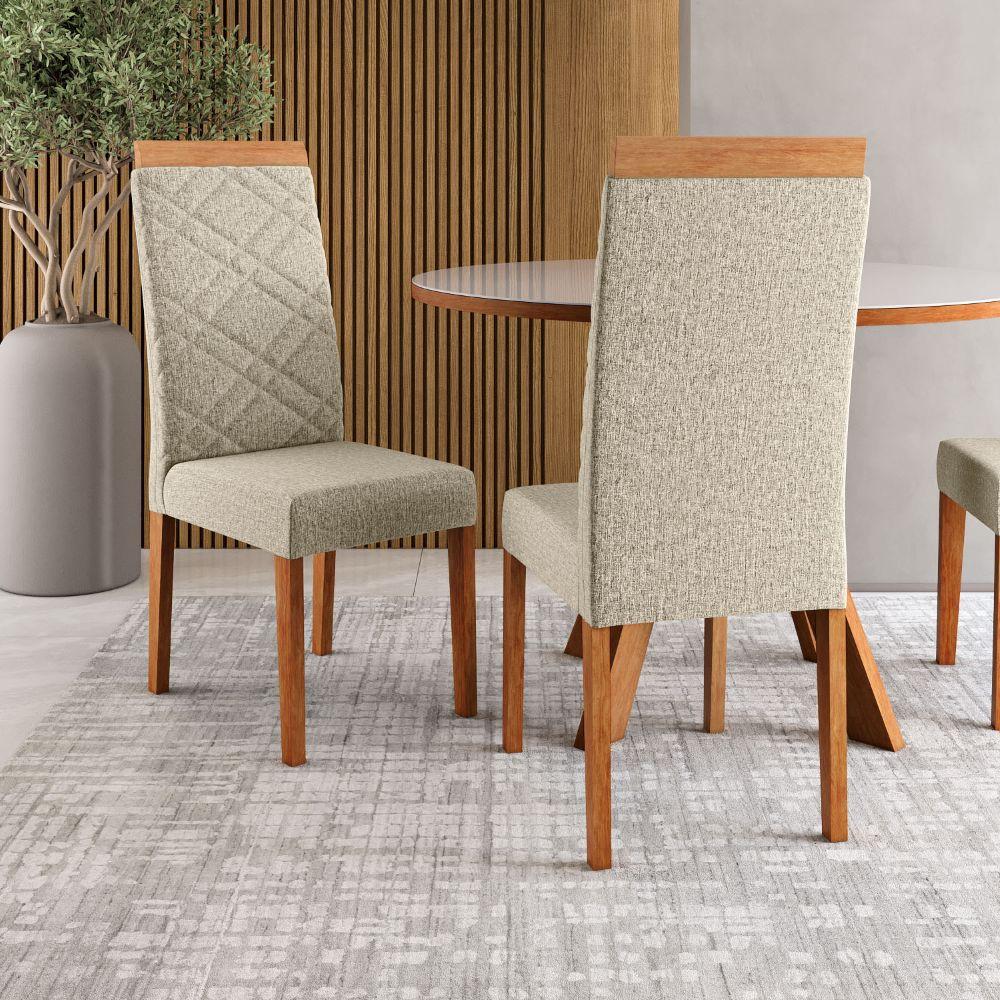 Conjunto Sala de Jantar Mesa 154cm Atlas Tampo com Vidro com 6 Cadeiras Atlas Madetal - 7