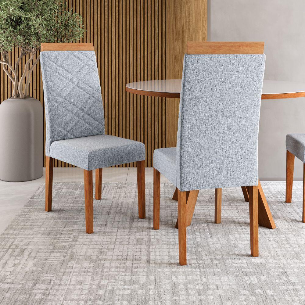 Conjunto Sala de Jantar Mesa 154cm Atlas Tampo com Vidro com 6 Cadeiras Atlas Madetal - 8