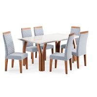 Conjunto Sala de Jantar Mesa 154cm Atlas Tampo com Vidro com 6 Cadeiras Atlas Madetal - 2