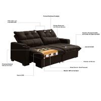 Sofá 3 Lugares Retrátil Reclinável 200m Veludo Mônaco Requinte - 4