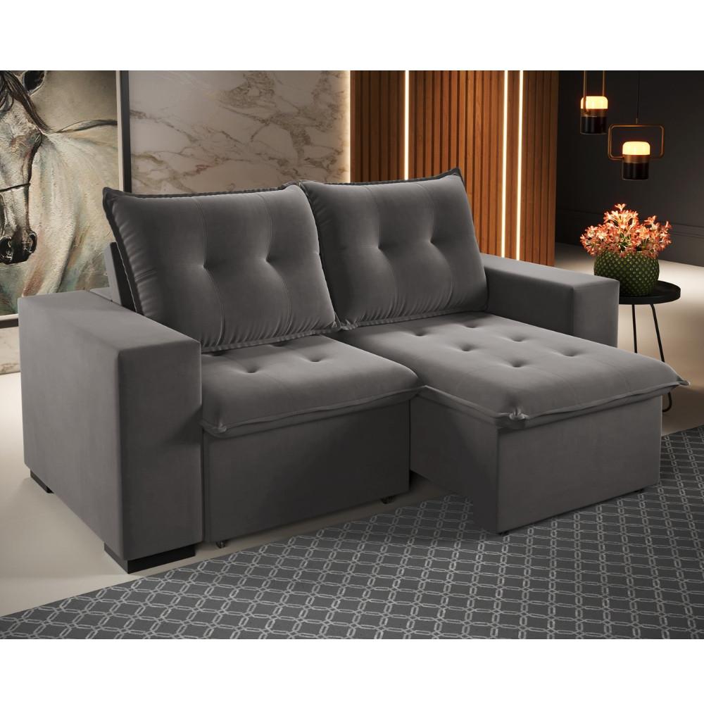 Sofá 3 Lugares Retrátil Reclinável 200cm Veludo Xangai Viero - 1