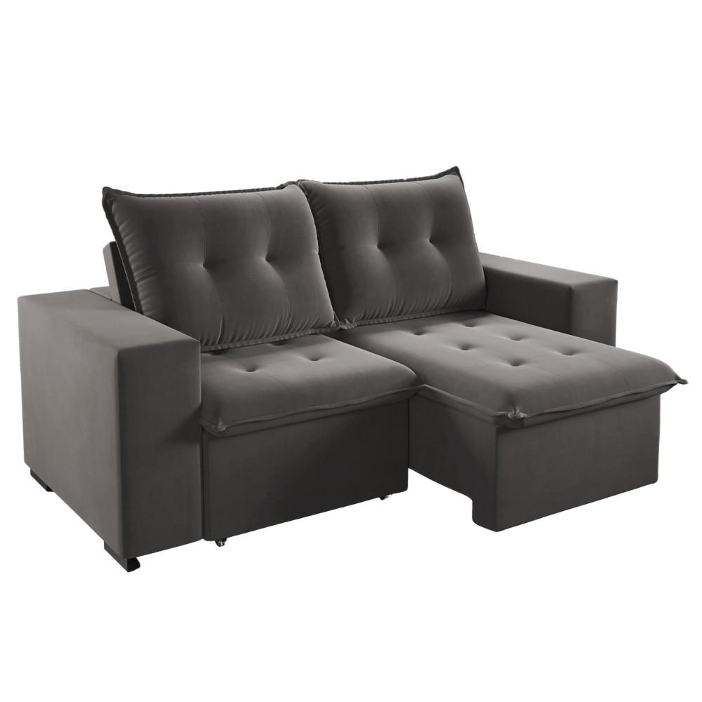 Sofá 3 Lugares Retrátil Reclinável 200cm Veludo Xangai Viero - 2