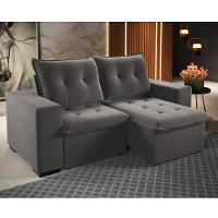 Sofá 3 Lugares Retrátil Reclinável 200cm Veludo Xangai Viero - 1