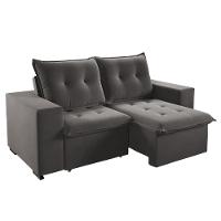 Sofá 3 Lugares Retrátil Reclinável 200cm Veludo Xangai Viero - 2