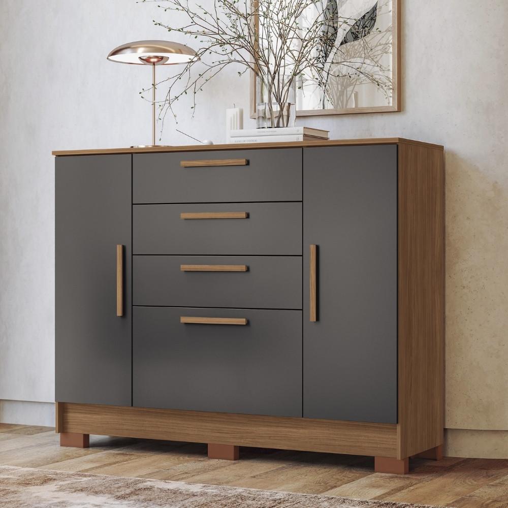 Cômoda 4 Gavetas 2 Portas com Pés Pinhais 2.4 Santos Andirá - 1