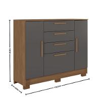 Cômoda 4 Gavetas 2 Portas com Pés Pinhais 2.4 Santos Andirá - 4