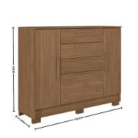 Cômoda 4 Gavetas 2 Portas com Pés Pinhais 2.4 Santos Andirá - 4
